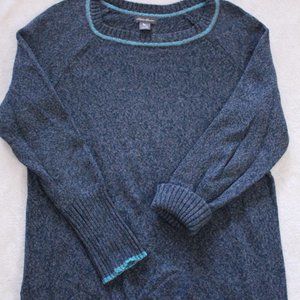 EDDIE BAUER Blue Cotton Heathered Sweater